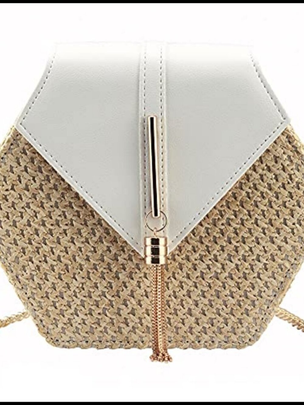 Straw PU Leather Crossbody Bag Cute Shoulder Bag
